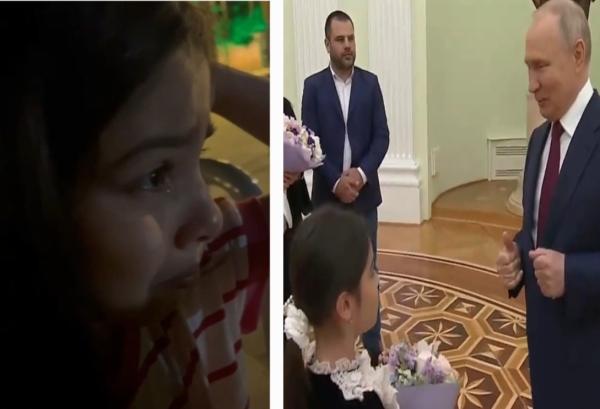 بعد بكائها بحرقة ... "بوتين" يحقق أمنية طفلة مسلمة (فيديو)